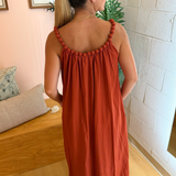 Serena Flowy Maxi Dress - Rust