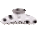 Polka Dot Hair Claw Clip - White