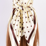 Large Polka Dot Print Bandana Scarf - White