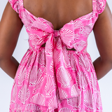 Erin Tie Back Maxi Dress - Shells Bubblegum Hot Pink