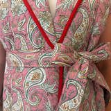 Meredith Quilted Wrap Vest - Blush Pink/Paisley