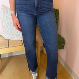 Rosie Dark Cuffed Stretch Jean - Dark