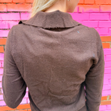 Jeni Roll Neck Cardigan - Brown
