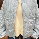 Kara Quilted Zip Jacket - Baby Blue