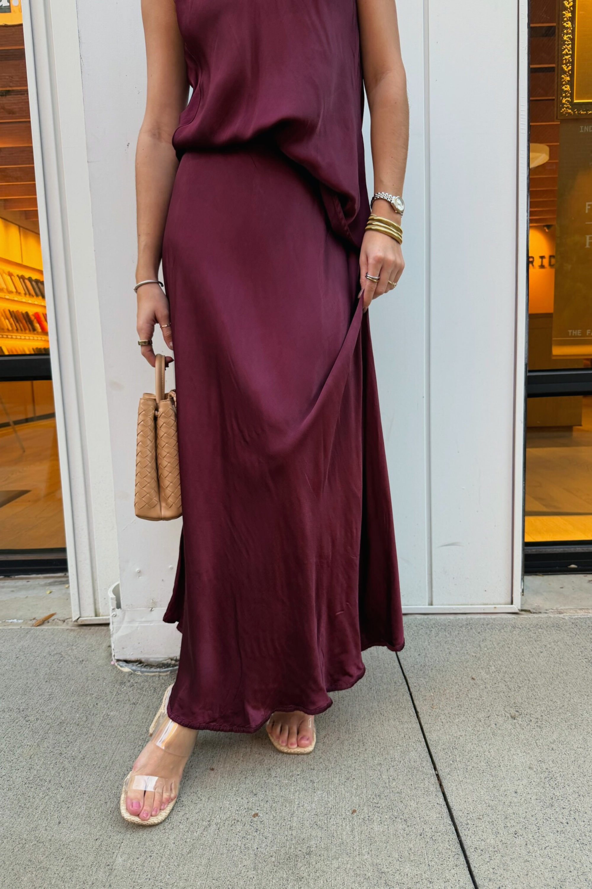 Jennie Viscose Maxi Skirt - Wine