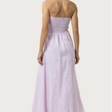 Melody Strapless Linen Maxi Dress - Lilac