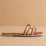 Ena Raffia Slide - Brown