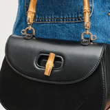 Allison Bamboo Crossbody - Black