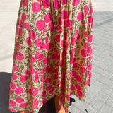 Britt Fall Smocked Midi Skirt - Mum Magenta Butter