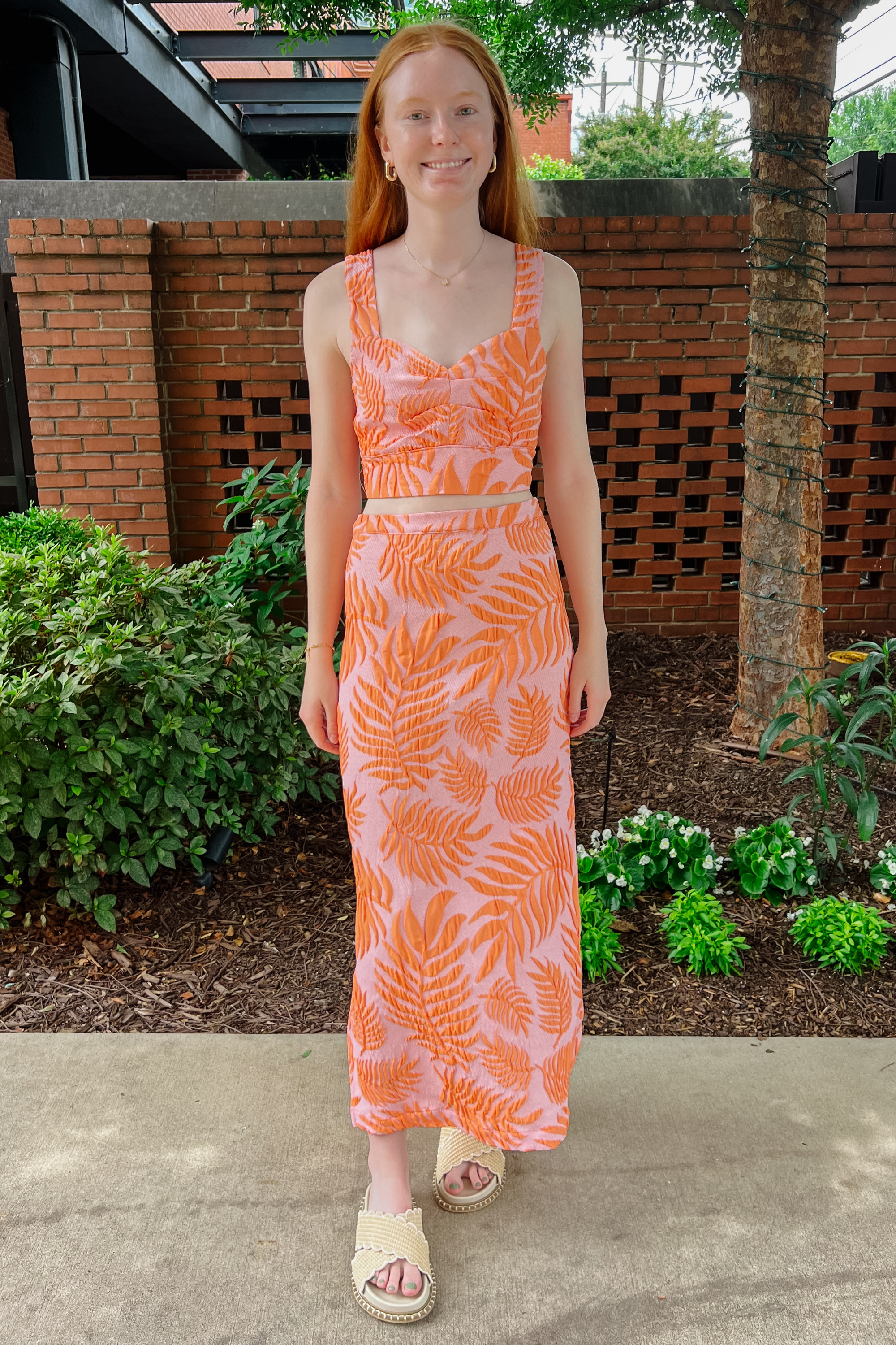 Jude Midi Skirt - Tropical Leaf