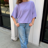 Mia Crewneck Batwing Sweater - Lilac