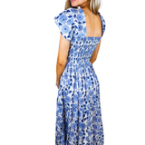 Abby Sweetheart Tiered Maxi Dress - Soft Blue Mum