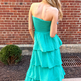 Strapless Gauze Tier Maxi Dress - Bermuda