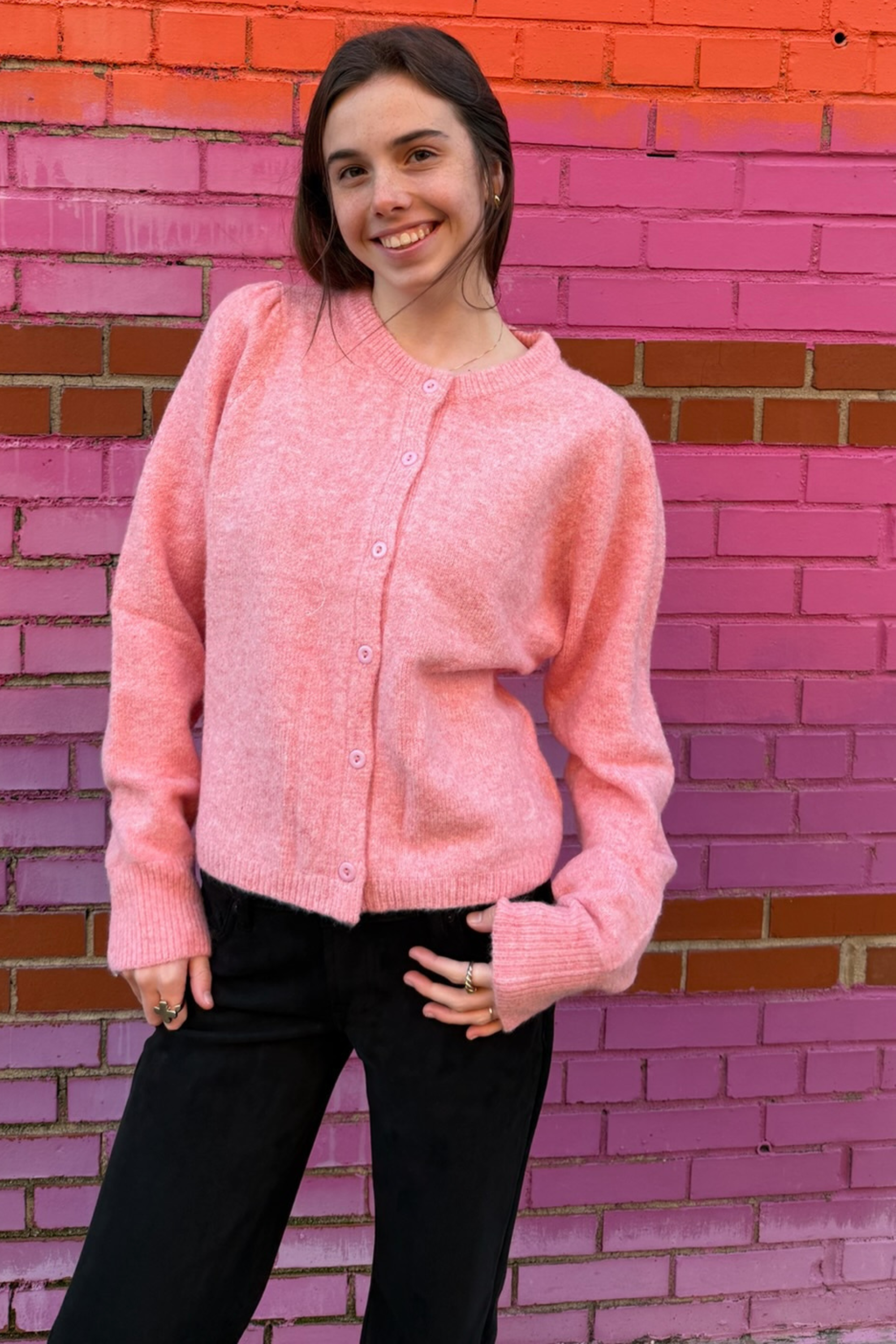 Noli Long Sleeve Cardigan - Primrose Pink