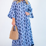 Katharine Bell Sleeve Maxi Dress - Navy Lobster/Blue Stripe