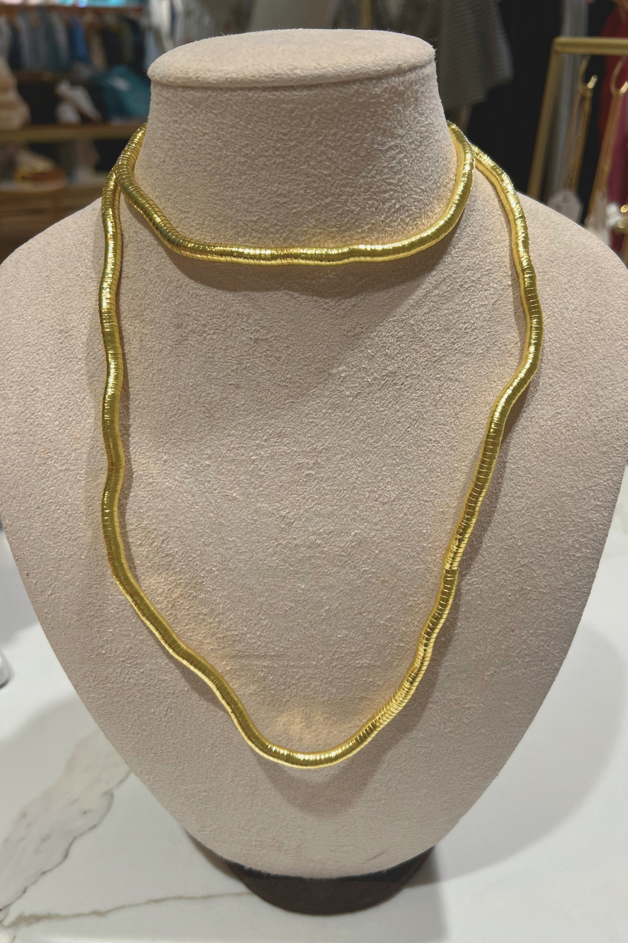 Gold Coil Wrap Necklace