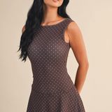 Penny Polkadot Dropwaist Athletic Dress - Brown Polka Dot