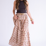 Lucy Smocked Maxi Skirt - Pansy Butter Pink