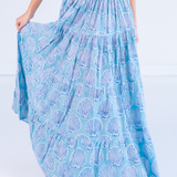 Lucy Smocked Maxi Skirt - Shells Carolina Bright Blue