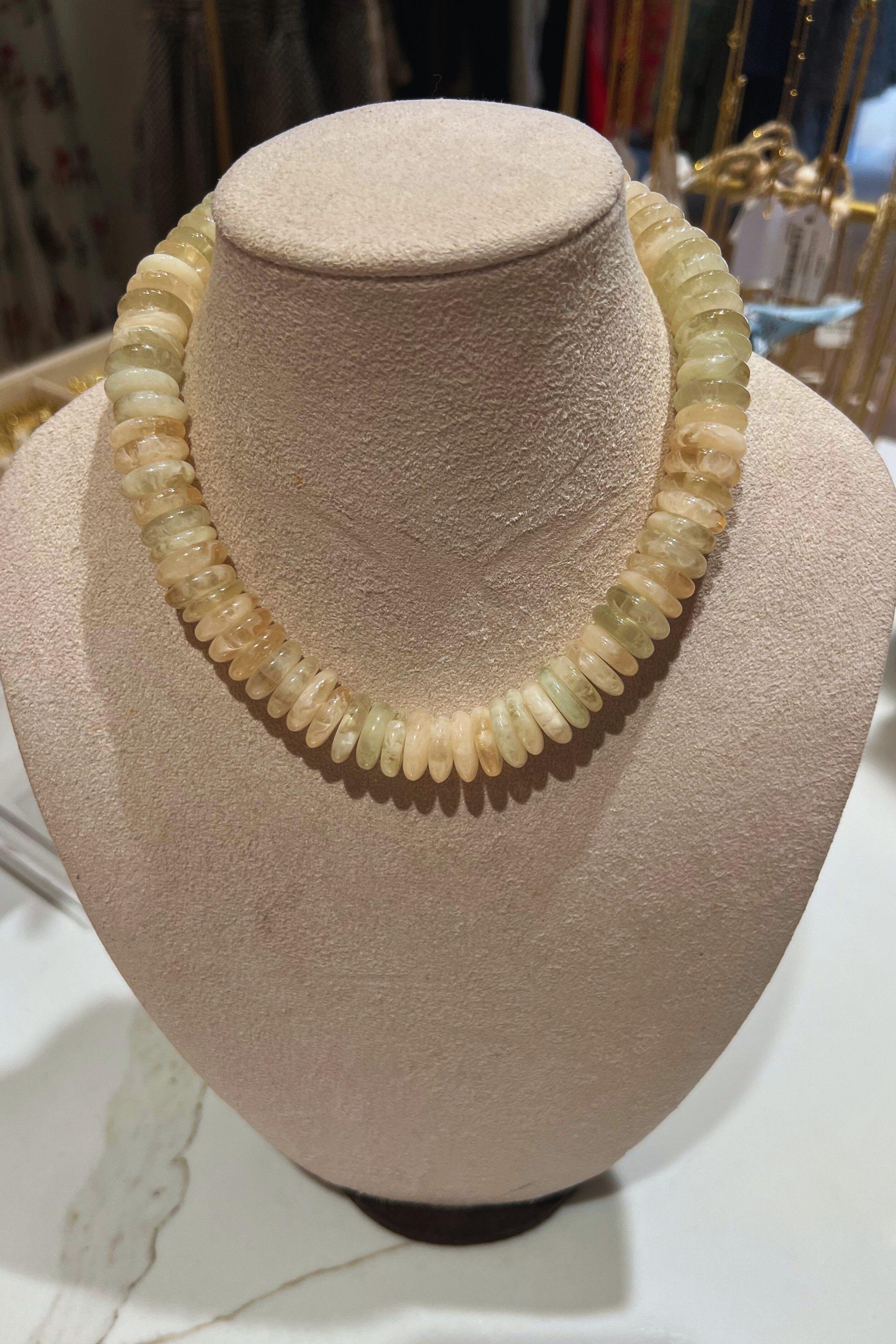 Dunlin Solid Bead Necklace - Neutral