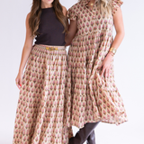 Lou Short Sleeve Flutter Midi Dress - Pansy Butter Pink