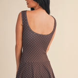 Penny Polkadot Dropwaist Athletic Dress - Brown Polka Dot