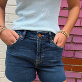 Miranda High Rise Denim Shorts - Medium Dark