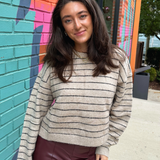 Jackie Striped Sweater - Oat