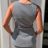 Go Team Romper - Navy/White
