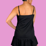 Maddie Bow Strap Mini Dress - Black