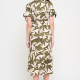 Emerald Canopy Midi Shirt Dress - Olive