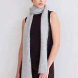 Alpaca Skinny Scarf - Blizzard Grey