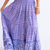 Britt Fall Smocked Maxi Skirt - Purple Mix