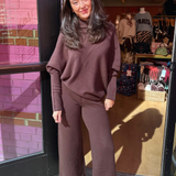 Kala Asymmetrical Sweater - Chocolate Brown