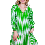 Sammy Mini Caftan - Green Stripe