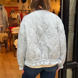 Kara Quilted Zip Jacket - Baby Blue