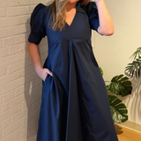 Palmer Puff Sleeve Maxi Dress - Deep Navy