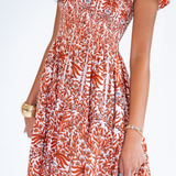 Lil Smocked Mini Dress - Blossom Orange