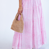 Lucy Smocked Maxi Skirt - Flower Explosion Pink