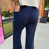 Ava Patch Pocket Wide Pant - Navy