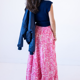 Lucy Smocked Maxi Skirt - Oasis Coral