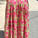 Britt Fall Smocked Midi Skirt - Mum Magenta Butter