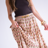 Lucy Smocked Maxi Skirt - Pansy Butter Pink