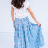 Lucy Smocked Maxi Skirt - Shells Carolina Bright Blue