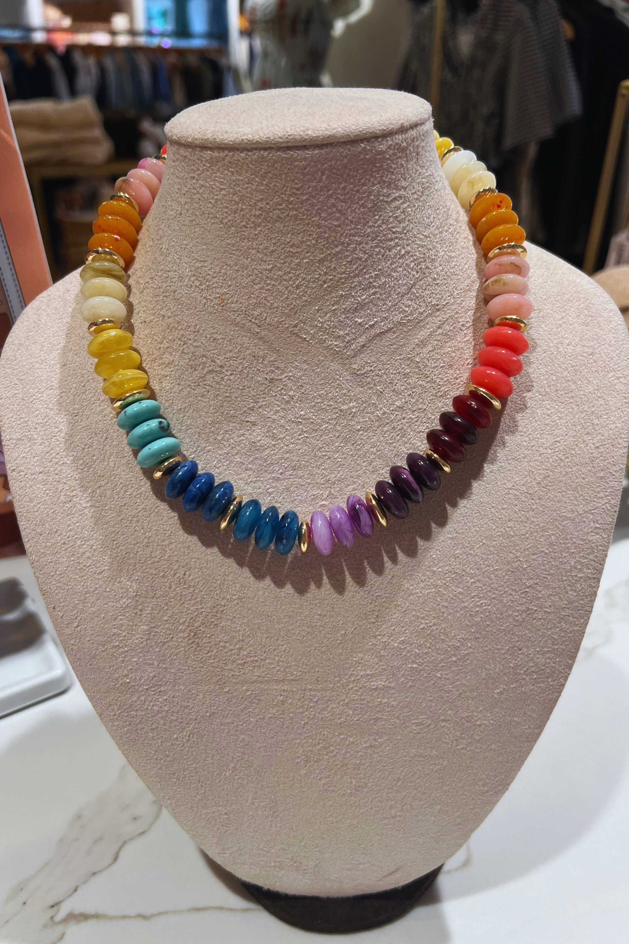 Avery Multi Colored Bead Necklace