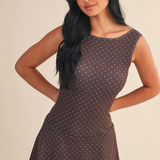 Penny Polkadot Dropwaist Athletic Dress - Brown Polka Dot