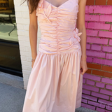Harlowe Ruched Midi Dress - Soft Pink
