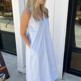Collared Midi Dress - Light Blue