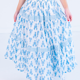 Lucy Smocked Midi Skirt - Lobsters Carolina Blue