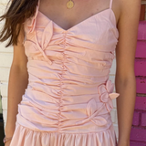 Harlowe Ruched Midi Dress - Soft Pink